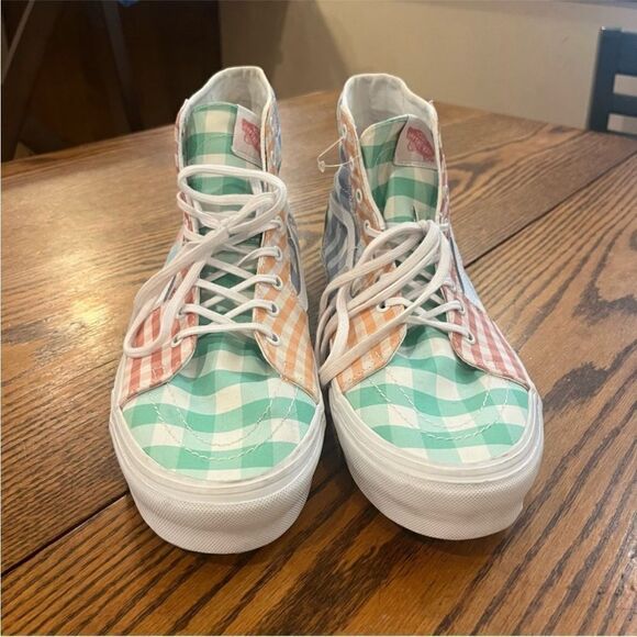 VANS Sk8-Hi Tapered Skate Shoe Gingham Color-Block Size 13 Men's - Picture 3 of 11